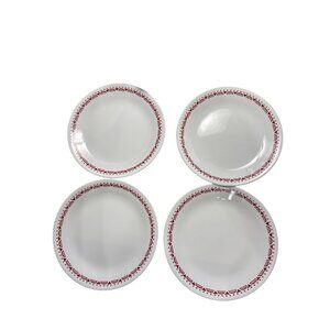 Corelle By Corning Red Cordova Lunch Plates Set of 4 Vintage